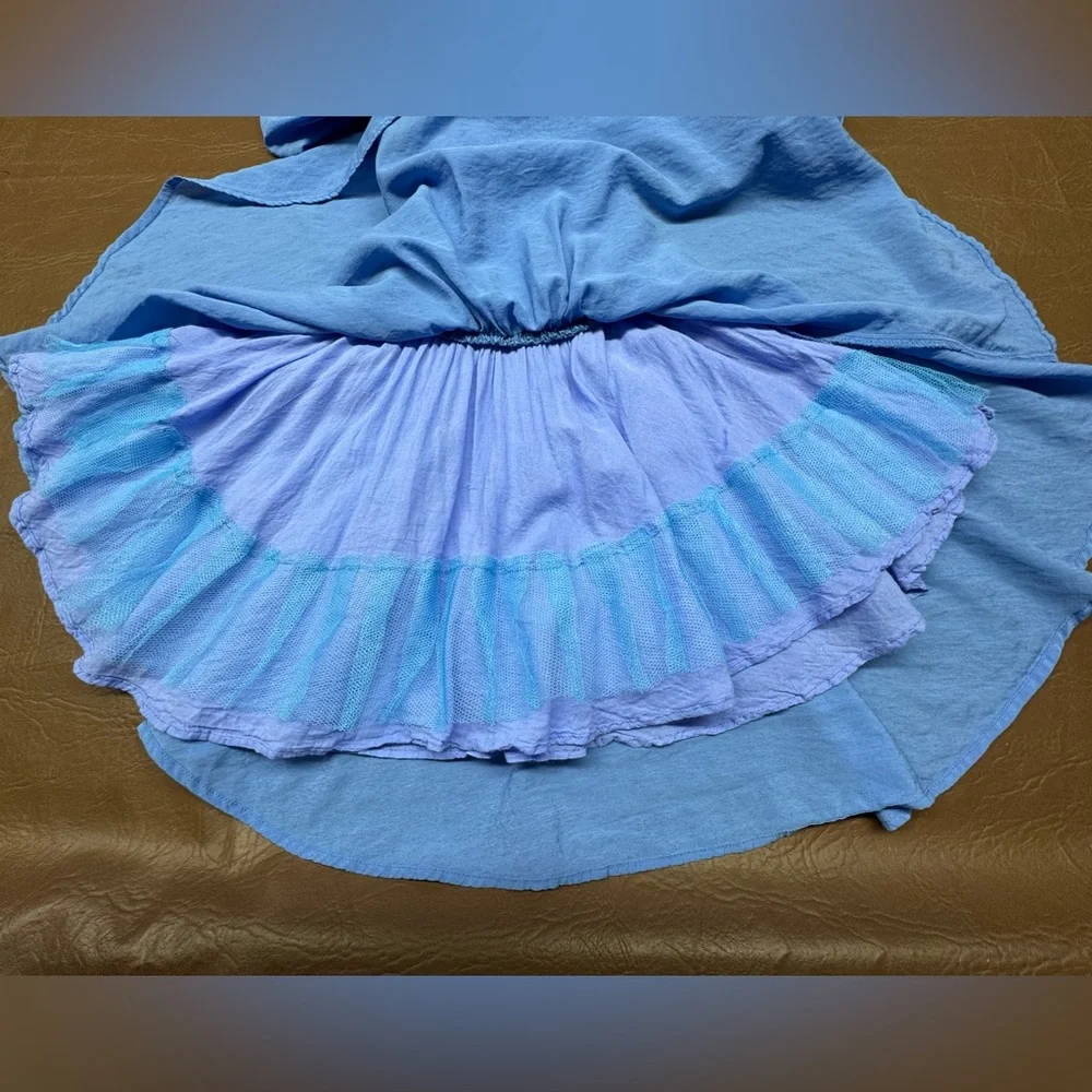 Princess Polly Halton Puff Sleeve Mini Blue Dress Size 4 - Picture 7 of 10